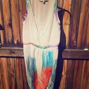 100% Silk Leifsdottir peacock print dress